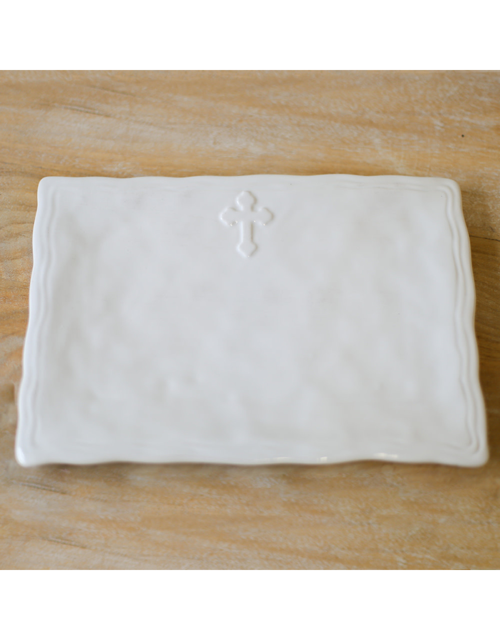 The Royal Standard Antique White Cross Platter,11.5x8.5