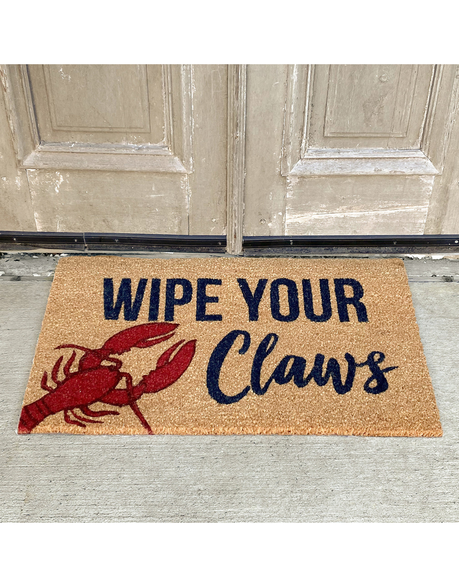 The Royal Standard Wipe Your Claws Coir Doormat Navy/Red