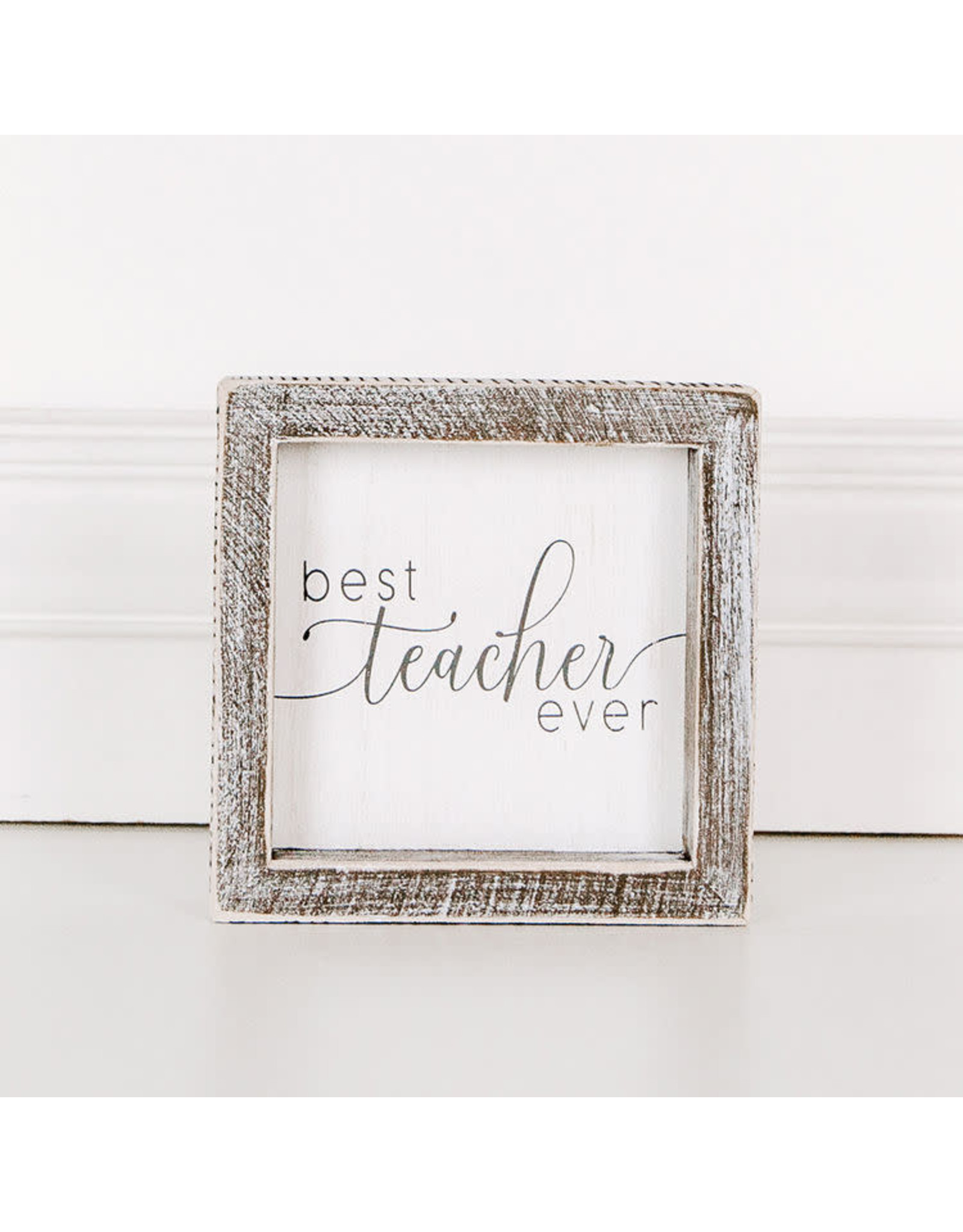 Adams & Co. Best Teacher Ever Framed Wooden Sign