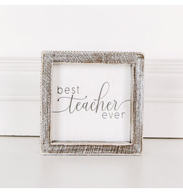 Adams & Co. Best Teacher Ever Framed Wooden Sign