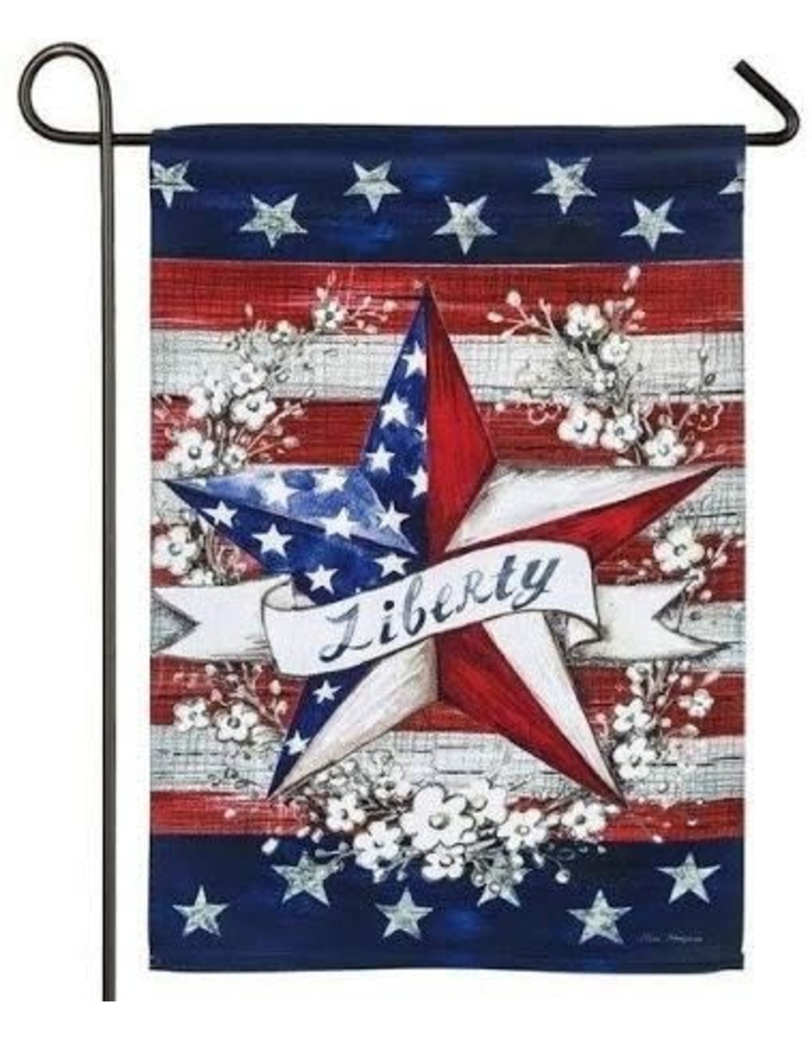 Evergreen Enterprises Liberty Star Garden Flag-Suede