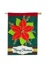 Evergreen Enterprises Christmas Poinsetta House Flag