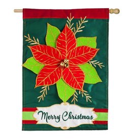 Evergreen Enterprises Christmas Poinsetta Regular Flag