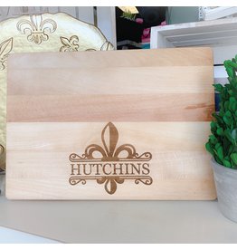 Miche Designs MICHE-Custom Engraved Cutting Board, Fleur de Lis Scroll Style