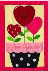 Evergreen Enterprises Love Grows Garden Applique Flag