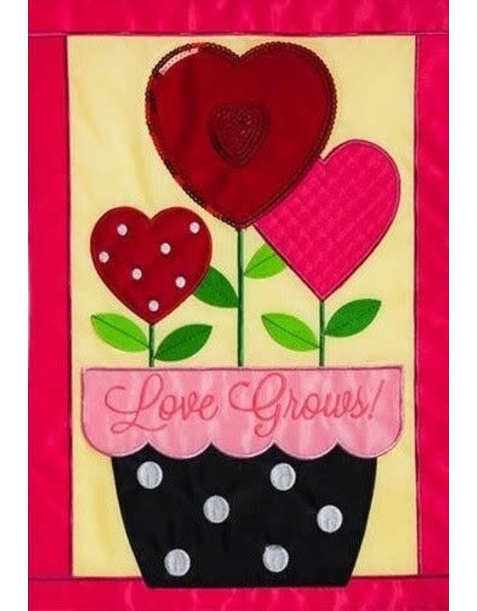 Evergreen Enterprises Love Grows Garden Applique Flag