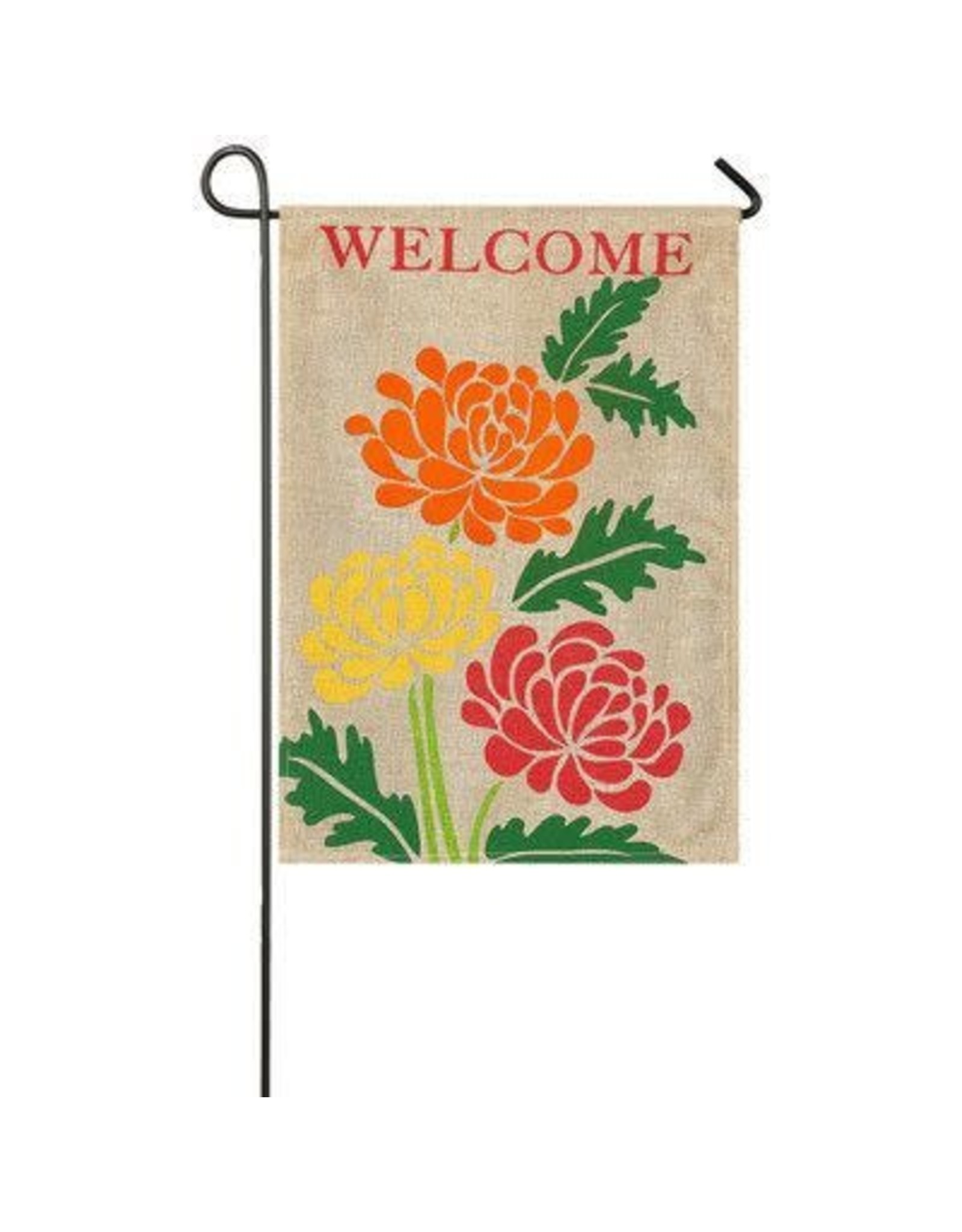 Evergreen Enterprises Fall Mums Garden Burlap Flag