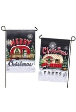 Evergreen Enterprises Tree Lot Plaid Christmas & Merry Christmas Garden Flag