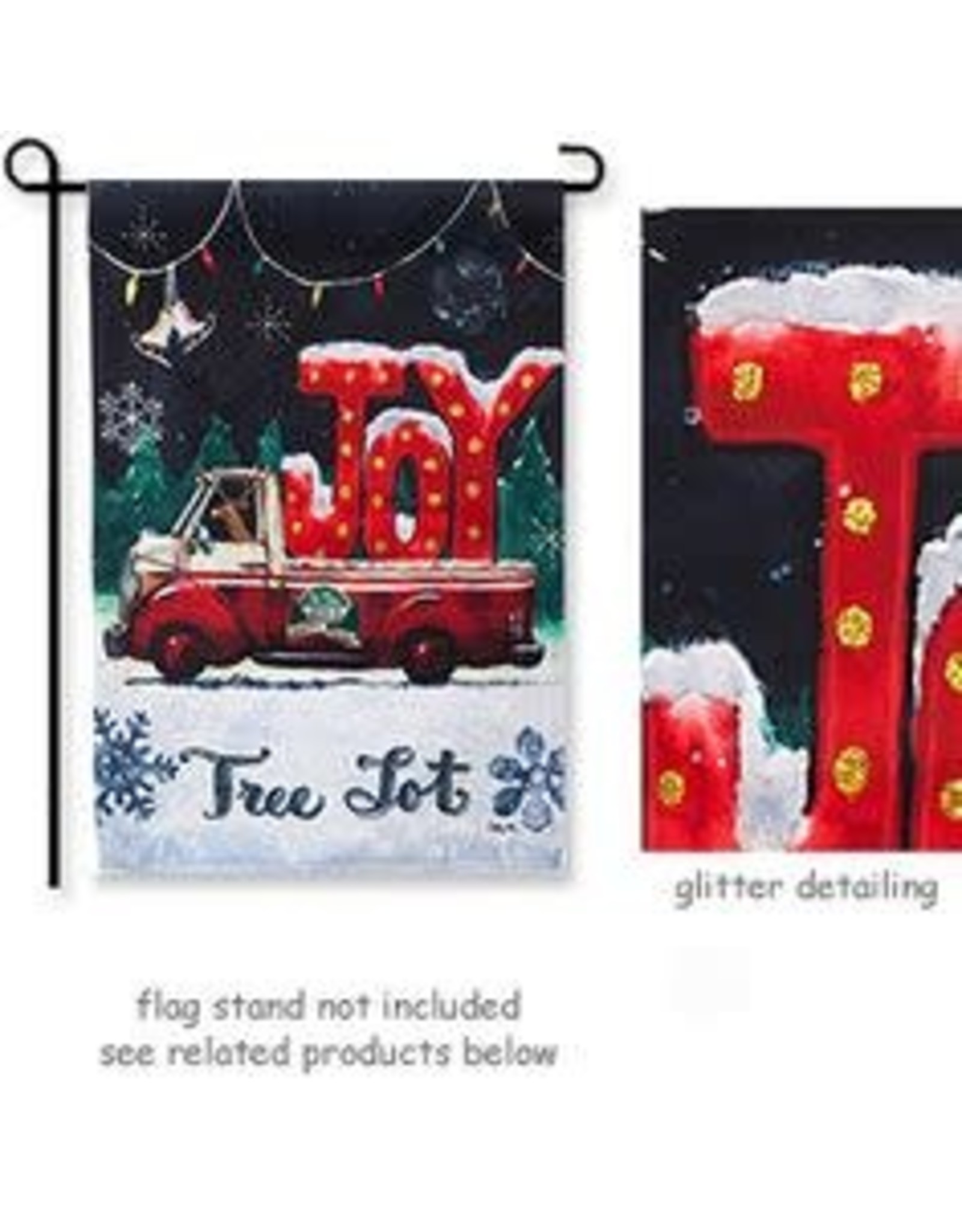 Evergreen Enterprises Tree Lot Plaid Joy Garden Suede Flag