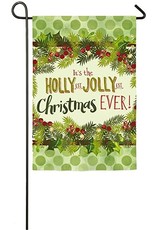 Evergreen Enterprises Holly Jolly Christmas Suede Garden Flag