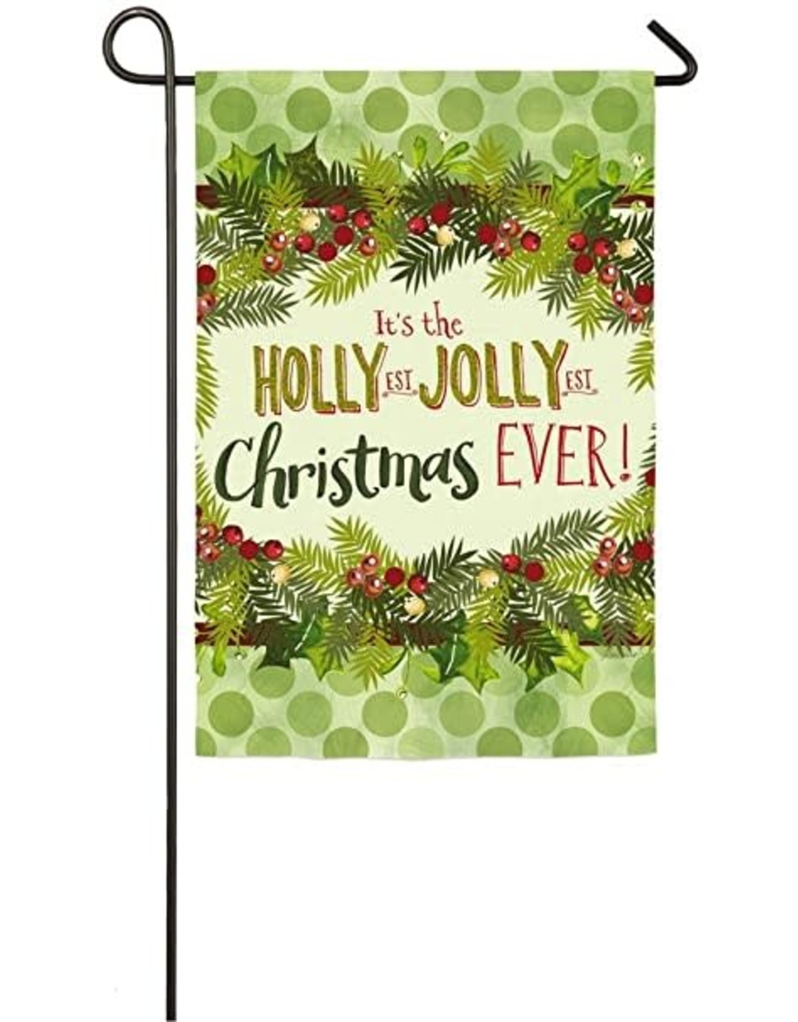 Evergreen Enterprises Holly Jolly Christmas Suede Garden Flag