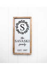 Miche Designs Custom Farmhouse Family Initial Sign, 8"X16"