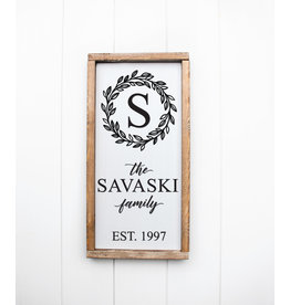 Miche Designs Custom Farmhouse Family Initial Sign, 8"X16"