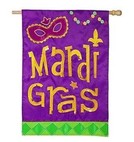 Evergreen Enterprises Mardi Gras Icons House Applique Flag