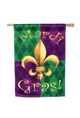 Evergreen Enterprises Mardi Gras Celebration Sub Suede Flag