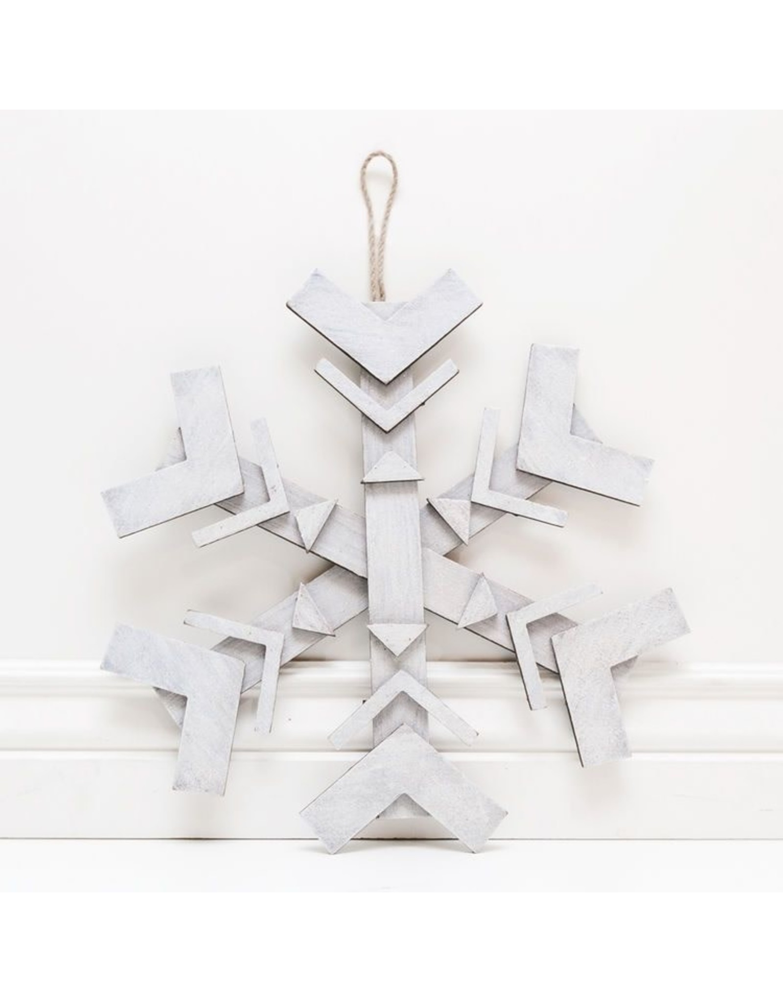 Adams & Co. White Wooden Snowflake Wall Decor