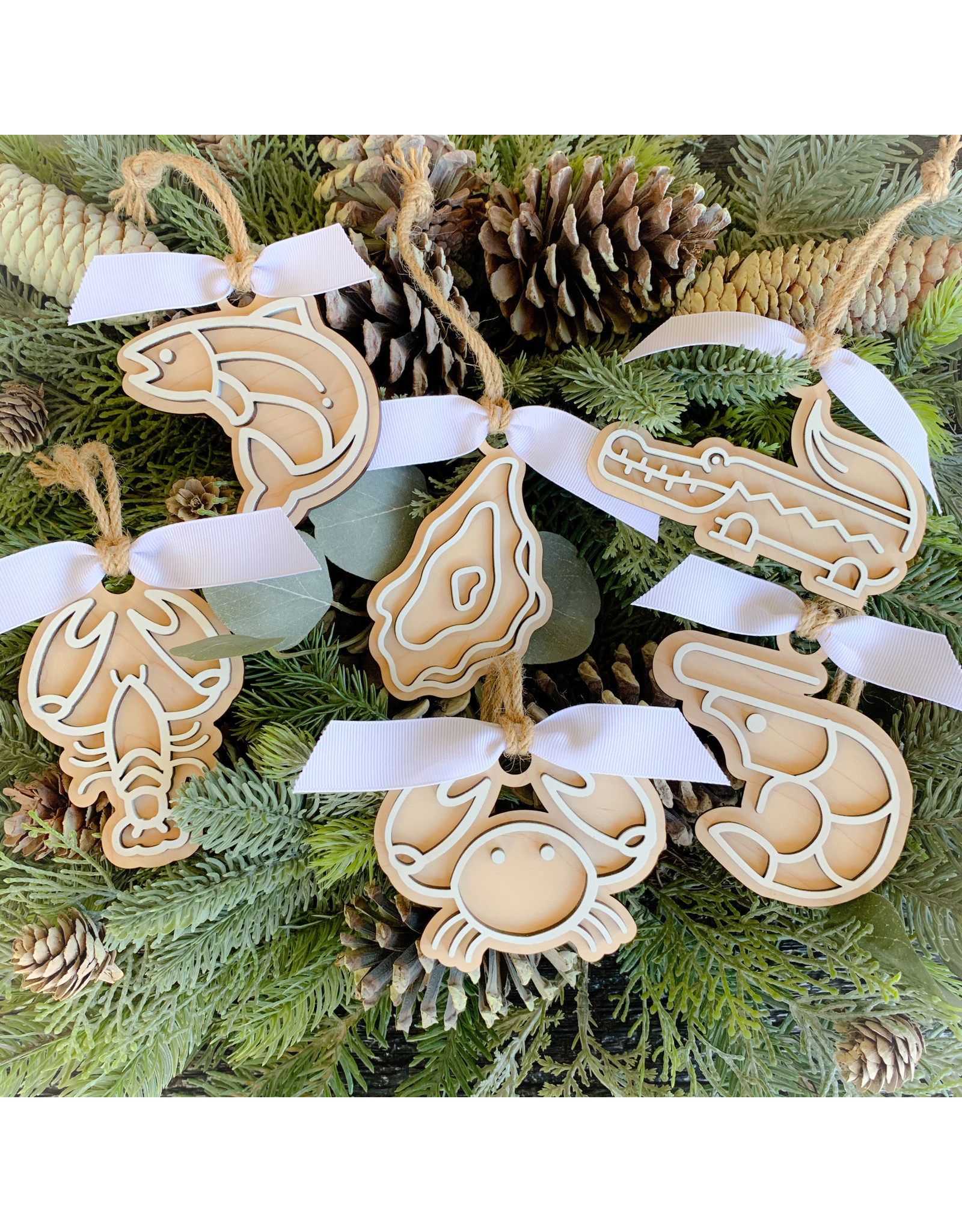 Miche Designs MICHE-COOKIE CUTTER LASER ORNAMENTS: Bayou and Seafood Collection