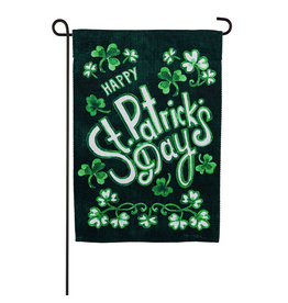 Evergreen Enterprises St. Patrick's Day Shamrocks Garden Textured Suede Flag