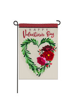 Evergreen Enterprises Valentine's Floral Heart Wreath Garden Applique Flag