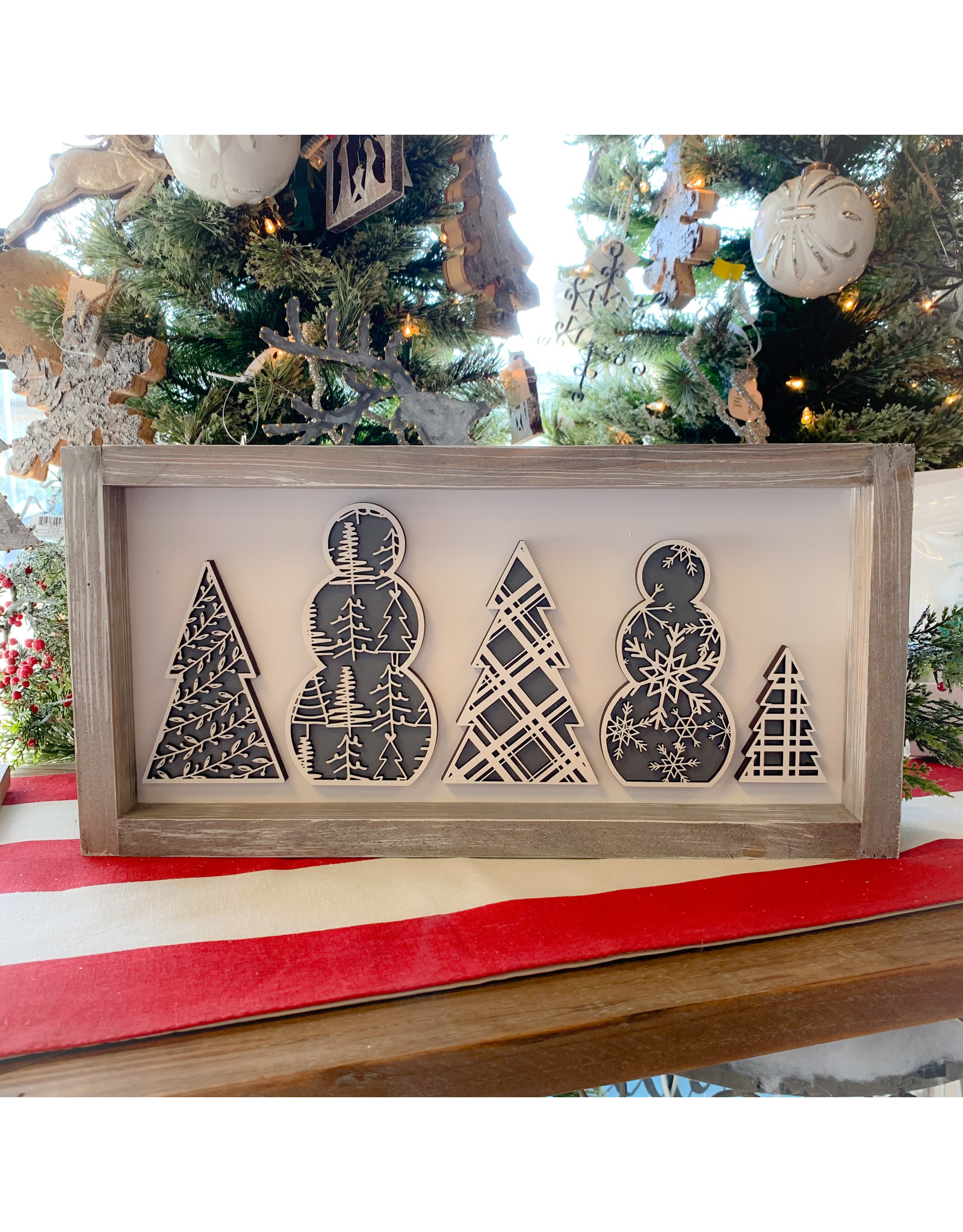 Miche Designs MICHE- SNOWMAN /TREE Farmhouse Cutout