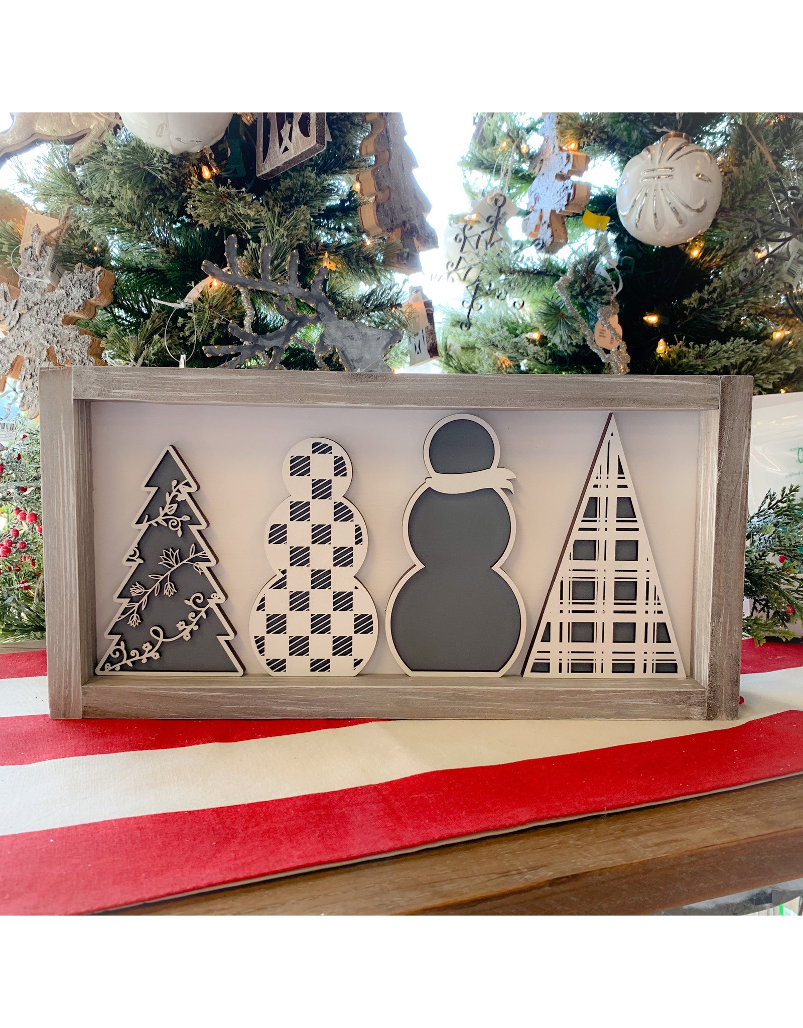 Miche Designs MICHE- SNOWMAN /TREE Farmhouse Cutout