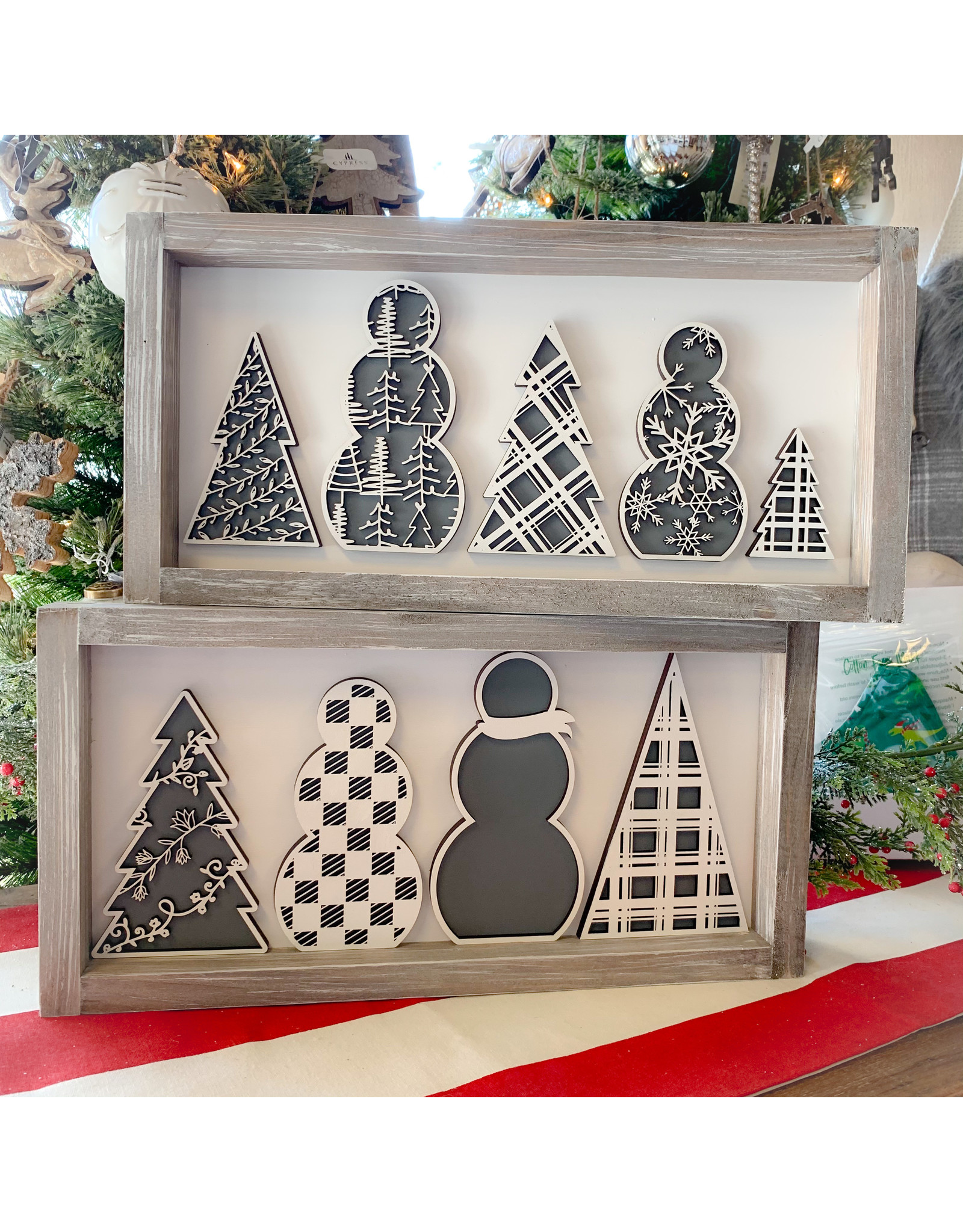 Miche Designs MICHE- SNOWMAN /TREE Farmhouse Cutout