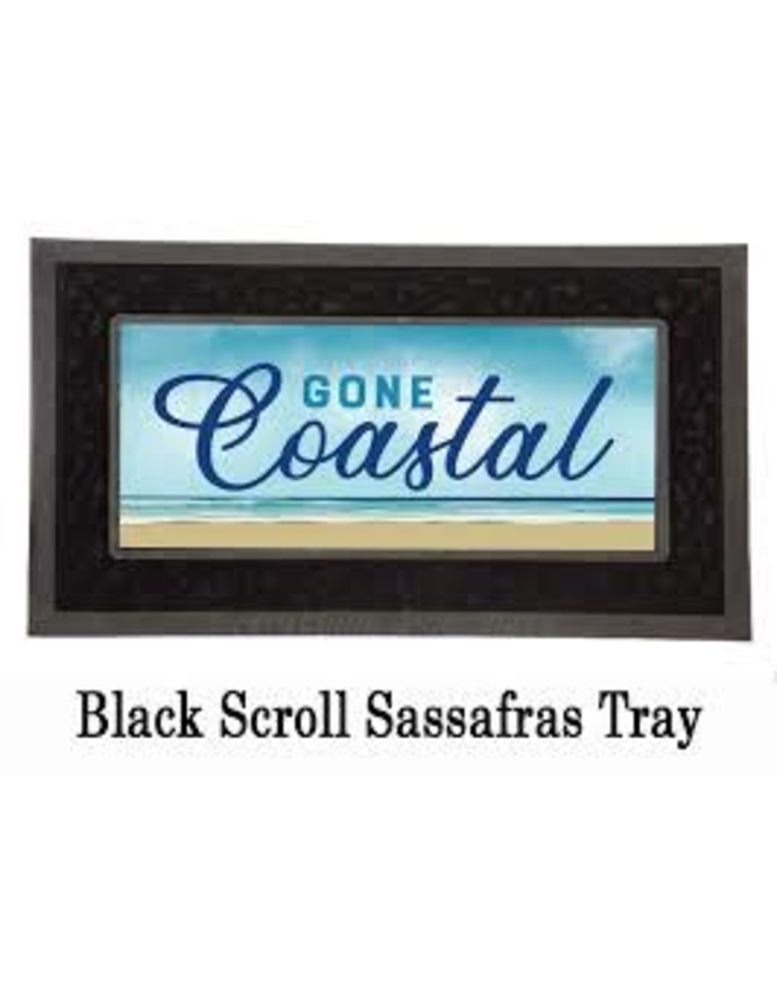 Evergreen Black Scroll Sassafras Mat Tray