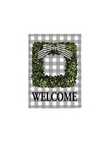 Evergreen Enterprises Boxwood Plaid Garden Suede Flag
