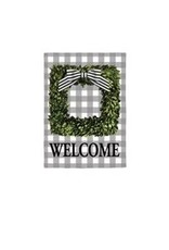 Evergreen Enterprises Boxwood Plaid Garden Suede Flag