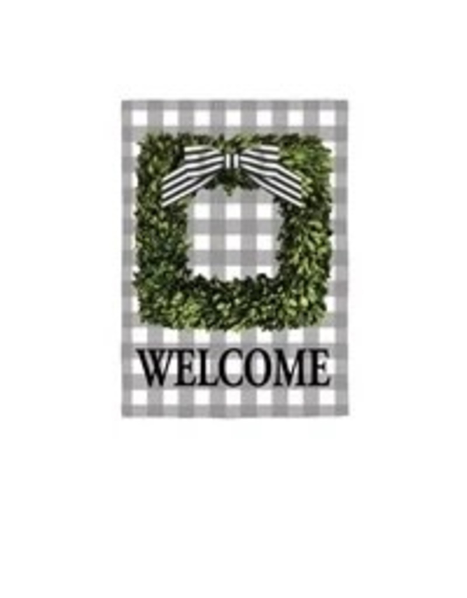 Evergreen Enterprises Boxwood Plaid Garden Suede Flag