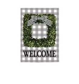 Evergreen Enterprises Boxwood Plaid Garden Suede Flag