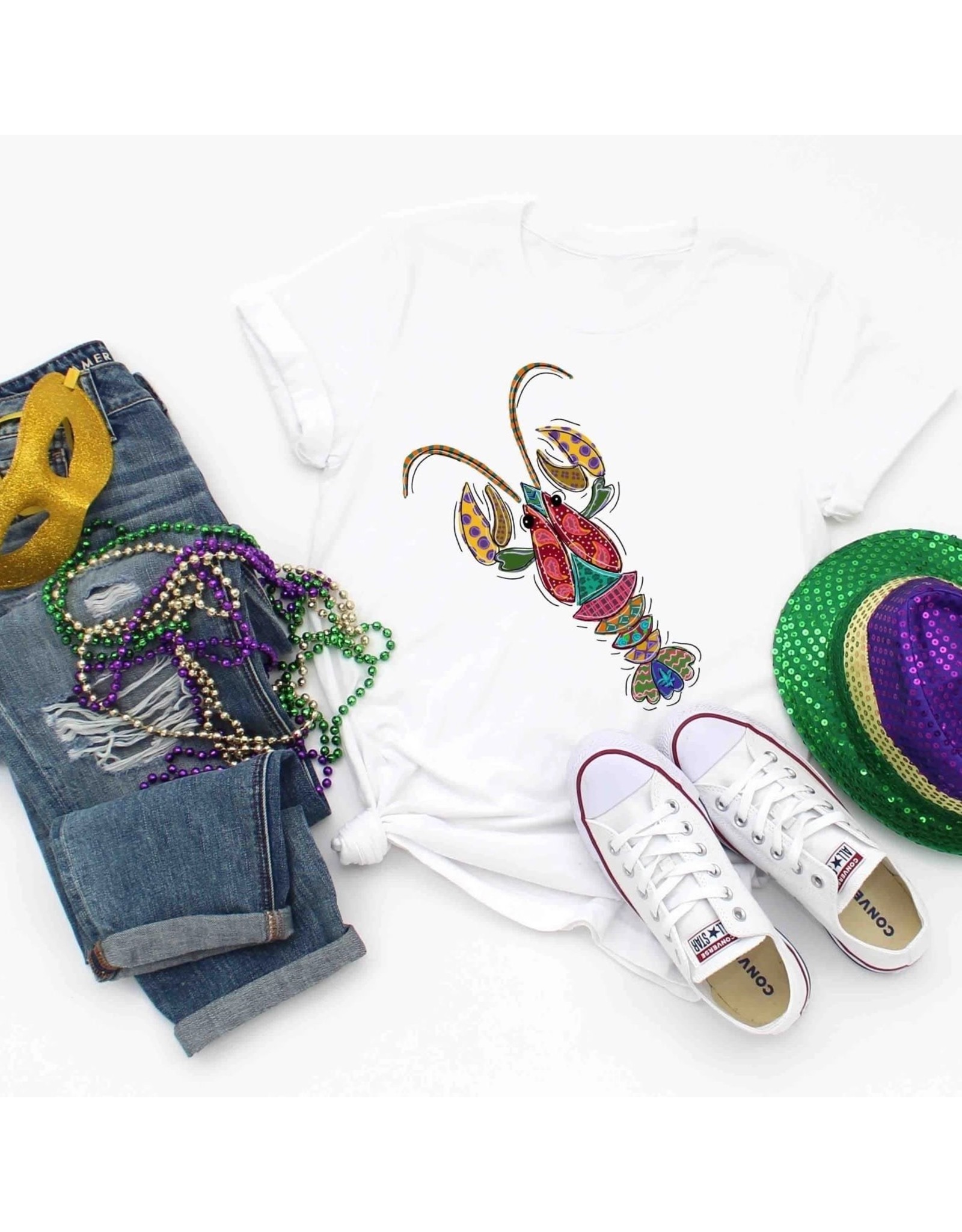 MidWest Tees Funky Mardi Gras Crawfish Shirt - 2XL