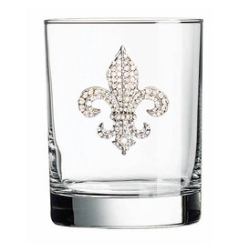 The Queen's Jewels Diamond Fleur de Lis Jeweled Double Old Fashioned