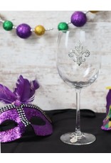 The Queen's Jewels Diamond Fleur de Lis Jeweled Stemmed Wine Glass