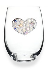 The Queen's Jewels Multi Stone Heart Jeweled Stemless Wine Glass The Queen's Jewels Multi Stone Heart Jeweled Stemless Wine Glass