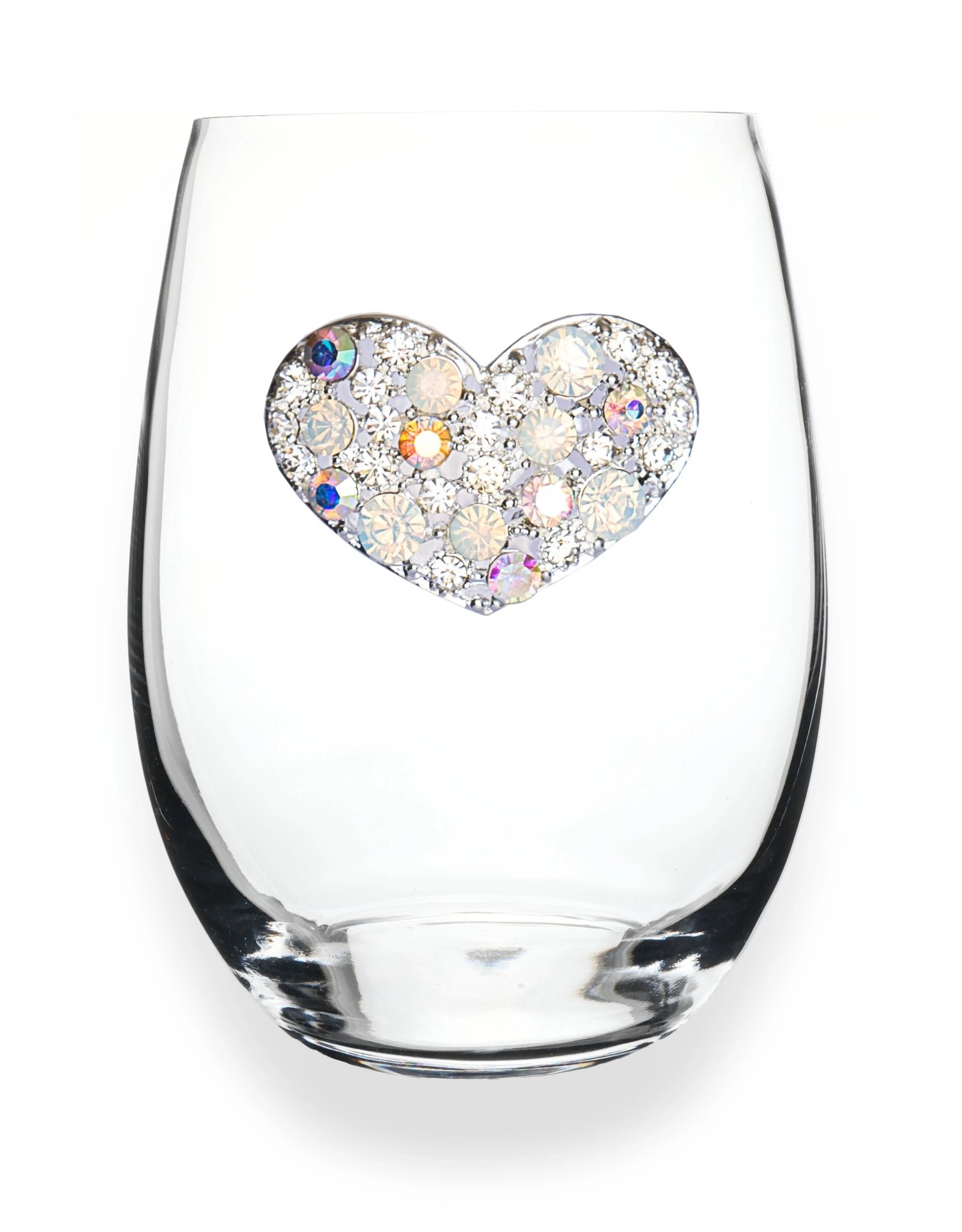 The Queen's Jewels Multi Stone Heart Jeweled Stemless Wine Glass