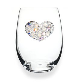 The Queen's Jewels Multi Stone Heart Jeweled Stemless Wine Glass