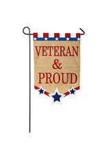 Evergreen Enterprises Veteran & Proud Garden Burlap Flag