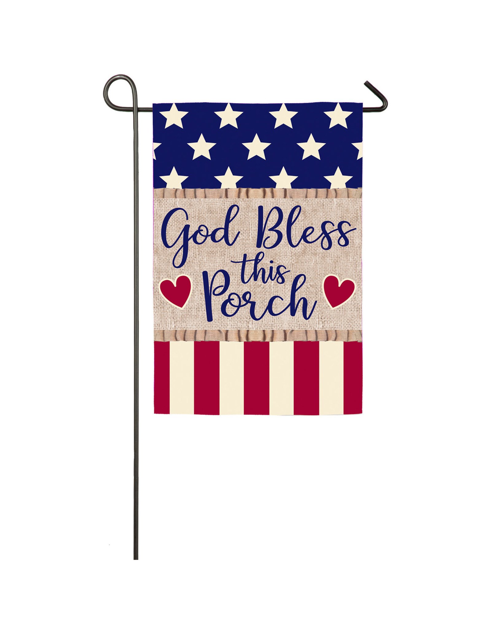 Evergreen Enterprises God Bless this Porch Garden Burlap Flag