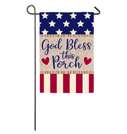 Evergreen Enterprises God Bless this Porch Garden Burlap Flag