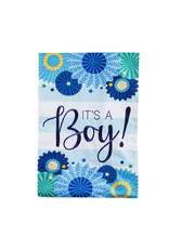 Evergreen Enterprises It's a Boy Garden Linen Flag