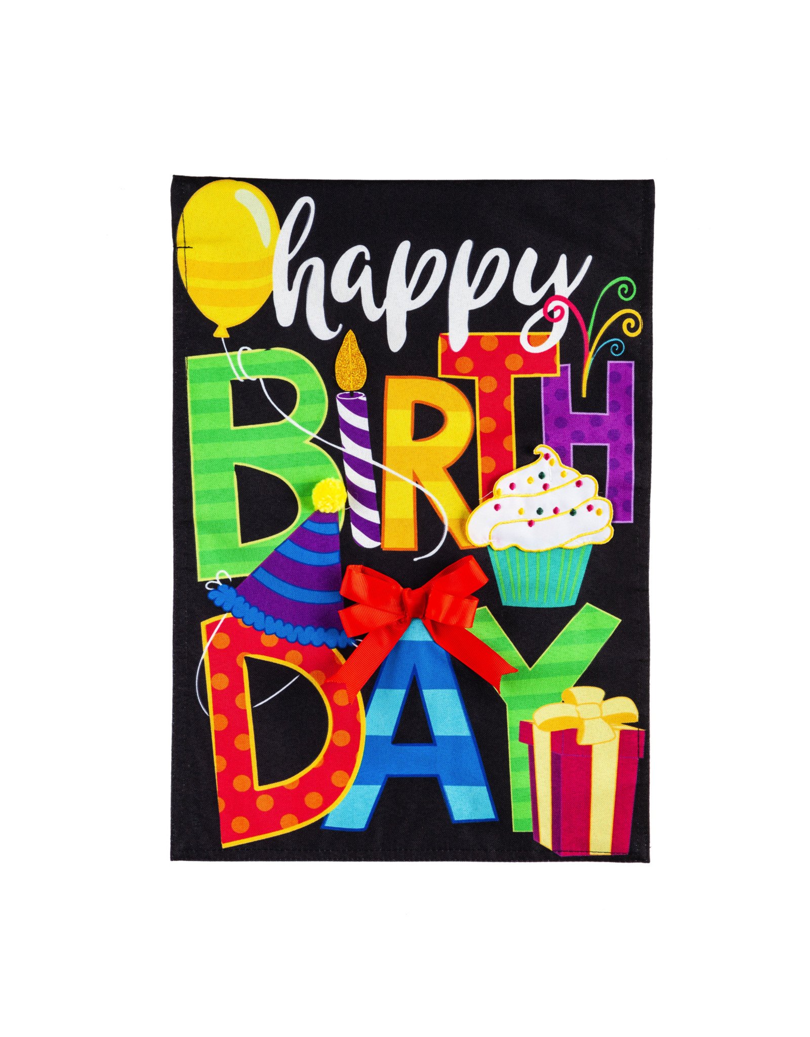 Evergreen Enterprises Happy Birthday Garden Linen Flag