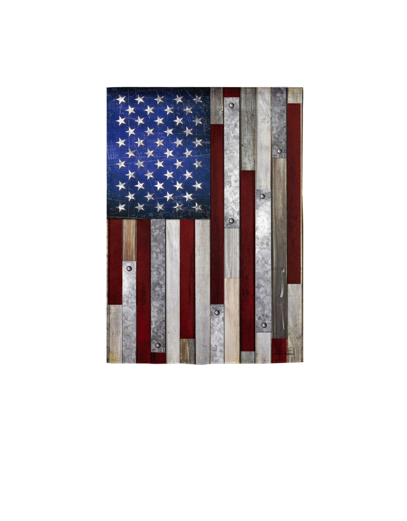 Evergreen Enterprises Wood Stripe American Flag Garden Suede Flag