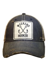 Landmark Products Navy Blue "Weekend Hooker" Distressed Trucker Cap