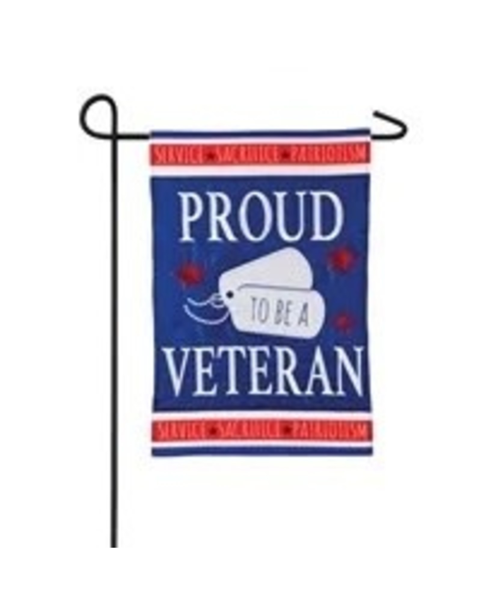 Evergreen Enterprises Proud Veteran Garden Applique Flag