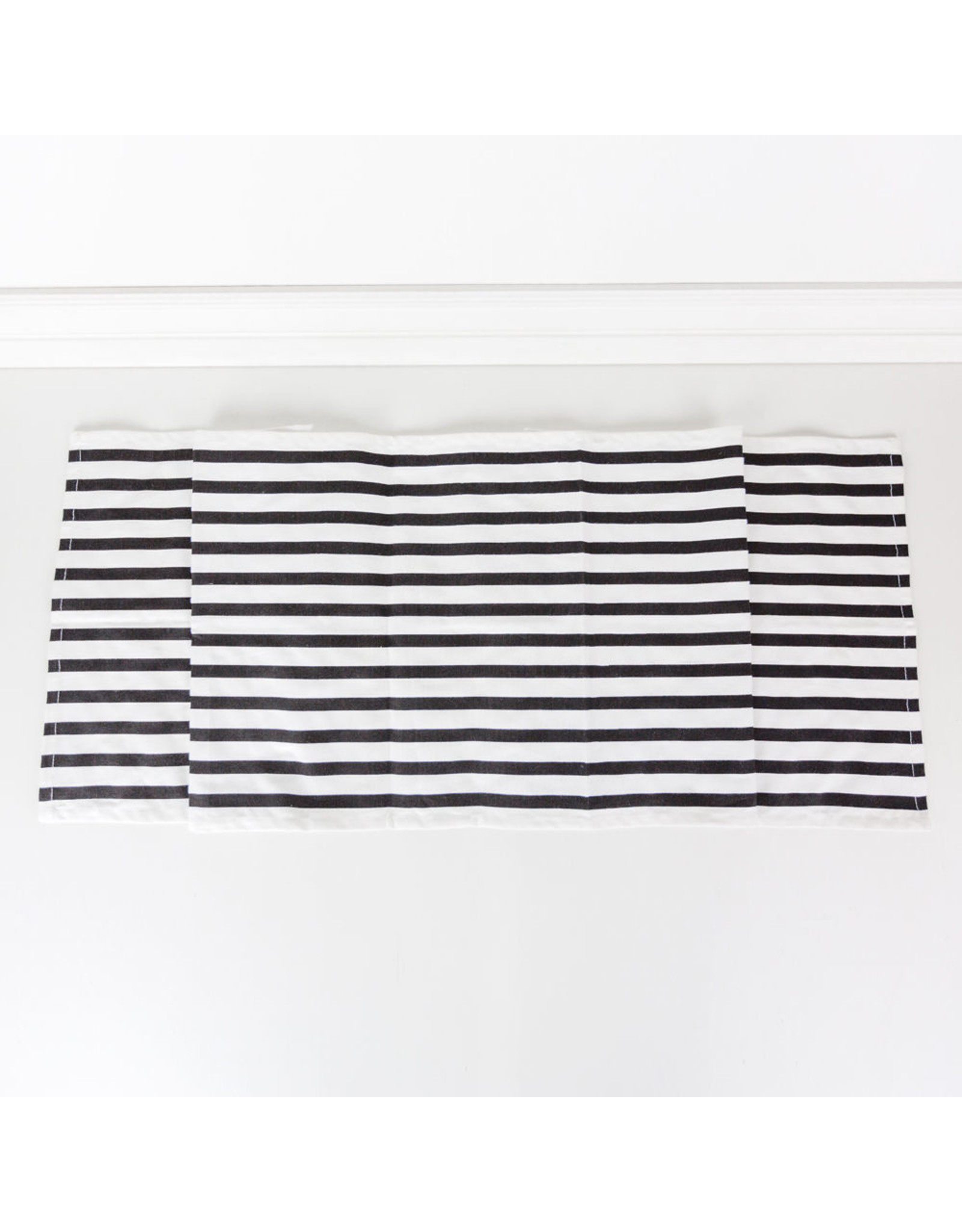 Adams & Co. 15" X 65" Table Runner (Stripes), White/Black