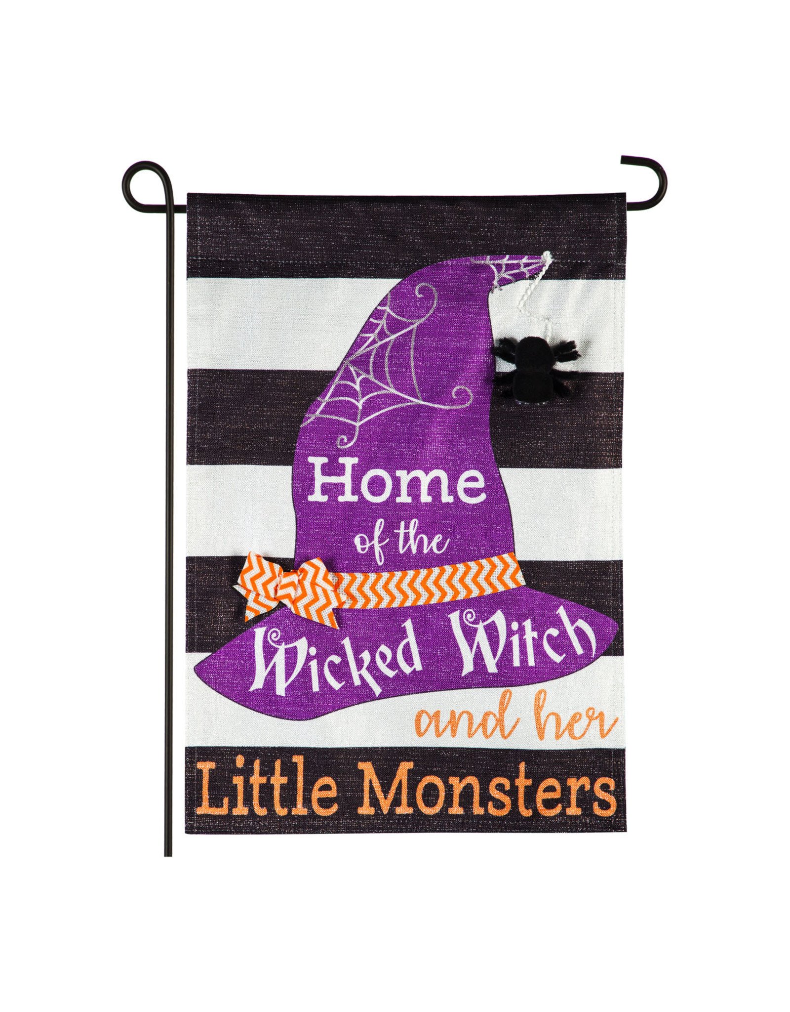 Evergreen Enterprises Wicked Witch and her Little Monsters Garden Linen Flag