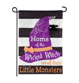 Evergreen Enterprises Wicked Witch and her Little Monsters Garden Linen Flag