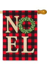 Evergreen Enterprises NOEL Wreath House Linen Flag