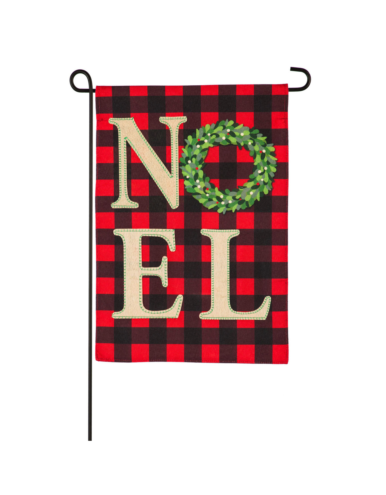 Evergreen Enterprises NOEL Wreath Garden Linen Flag